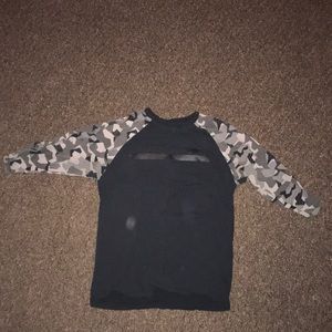 Nike Black and Grey Camo baseball Tee